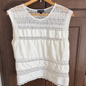 The Limited White Lace Blouse